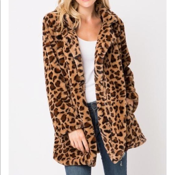 Love Tree Jackets & Blazers - Faux Leopard Coat
